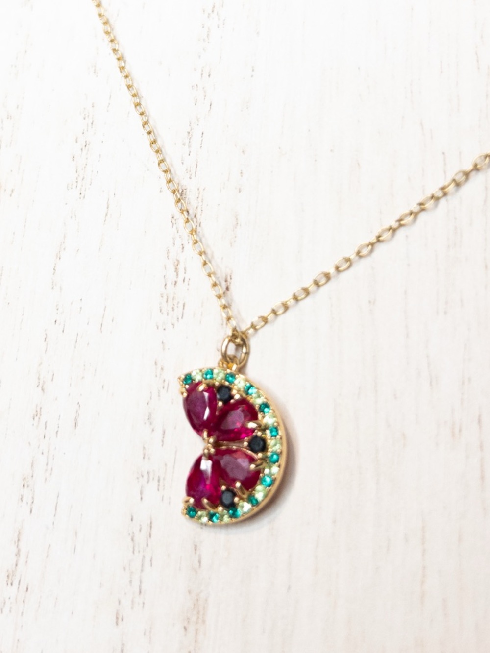 Kate Spade Watermelon Mini Pendant Necklace KC752 NWOT Double Charm